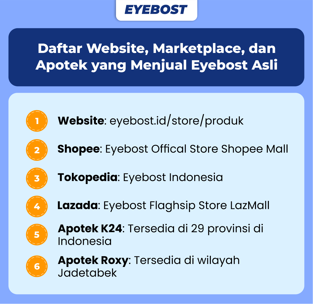 infografis daftar website, marketplace, apotek Eyebost