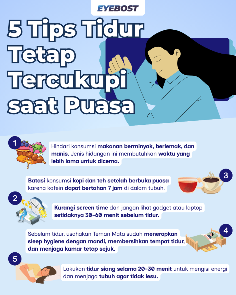 Infografis Tips Tidur Tetap Tercukupi saat Puasa