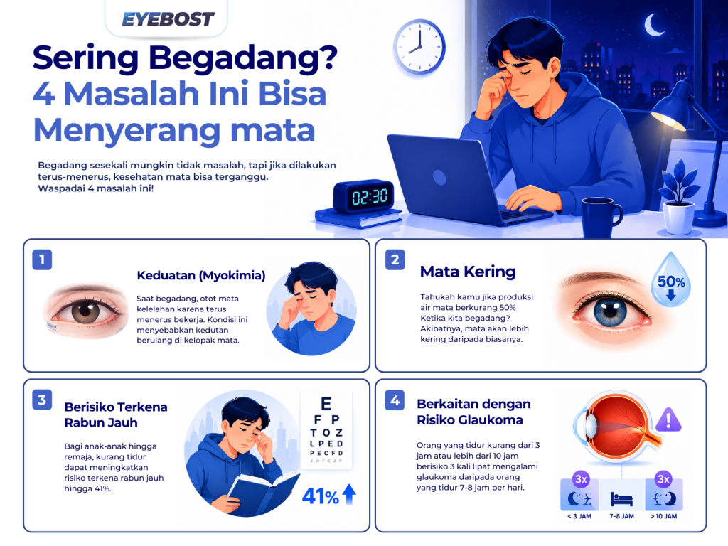 Infografis Masalah Mata Akibat Sering Begadang